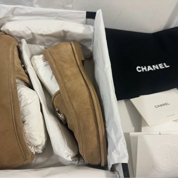 ❌SOLD❌ CHANEL Moccasins New in Box Dark Beige Loafers size 36 full set - Picture 6 of 8